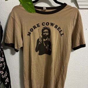 More Cowbell Graphic Ringer Tee - Brown